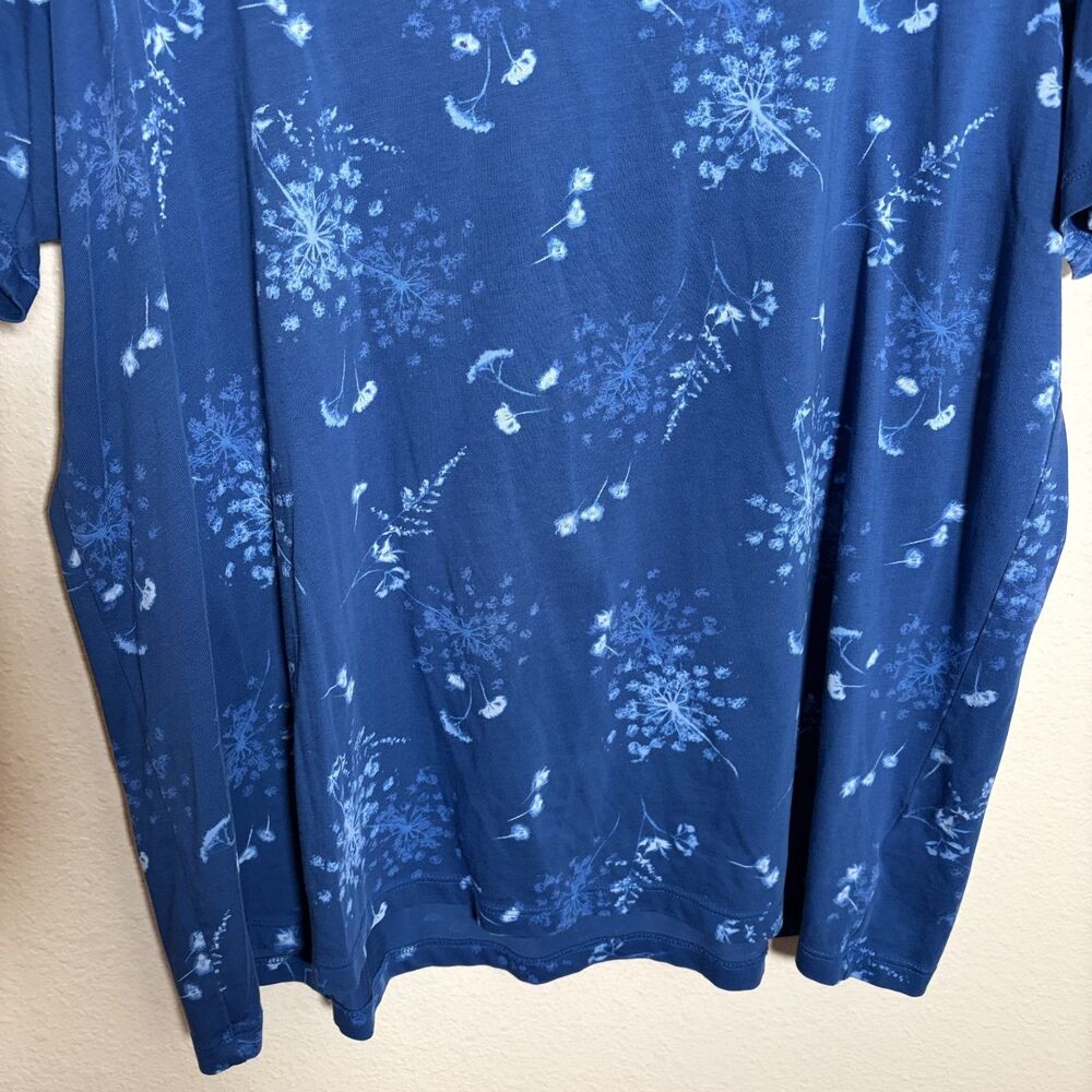 Lands' End T-Shirt Women's 1X Relaxed Fit Short Sleeve V-Neck Casual Printed - Picture 4 of 8
